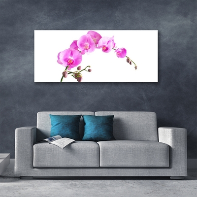 Glass Wall Art Flowers floral pink