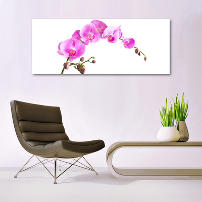 Glass Wall Art Flowers floral pink