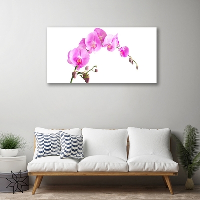 Glass Wall Art Flowers floral pink