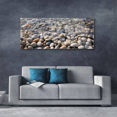 Glass Wall Art Stones art grey yellow