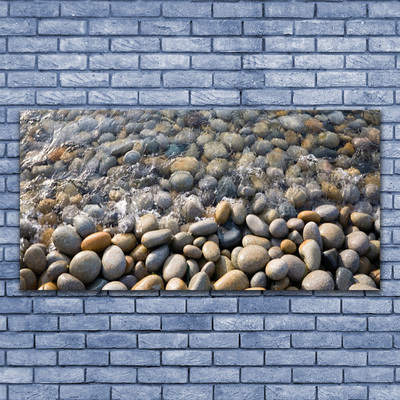 Glass Wall Art Stones art grey yellow