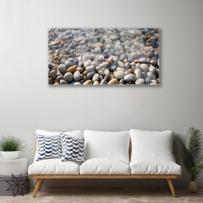 Glass Wall Art Stones art grey yellow