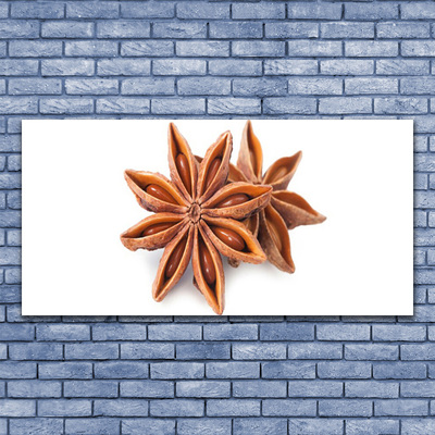 Glass Wall Art Cinnamon floral brown