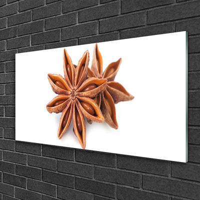 Glass Wall Art Cinnamon floral brown