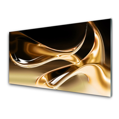 Glass Wall Art Abstract art black gold