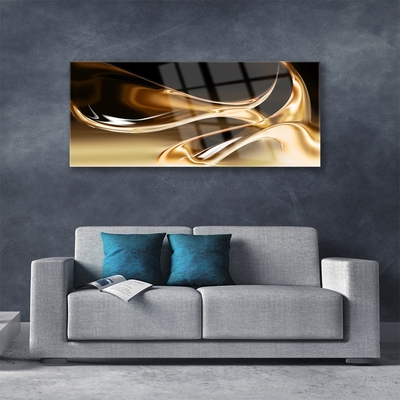 Glass Wall Art Abstract art black gold