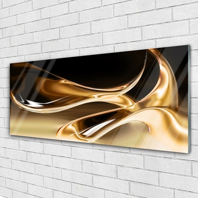 Glass Wall Art Abstract art black gold