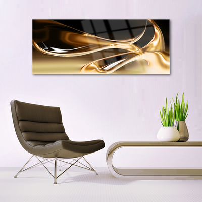 Glass Wall Art Abstract art black gold