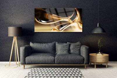 Glass Wall Art Abstract art black gold