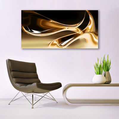 Glass Wall Art Abstract art black gold