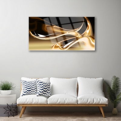 Glass Wall Art Abstract art black gold