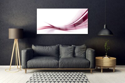Glass Wall Art Abstract art red white grey