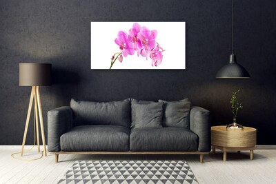 Glass Wall Art Flowers floral pink