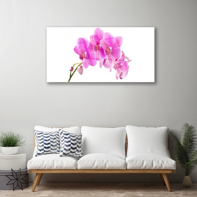 Glass Wall Art Flowers floral pink