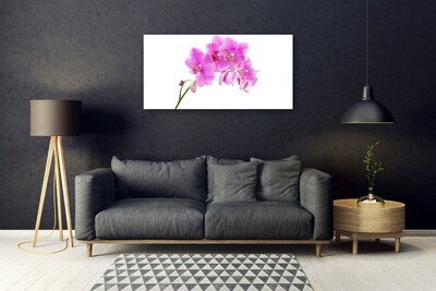 Glass Wall Art Flowers floral pink