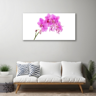 Glass Wall Art Flowers floral pink