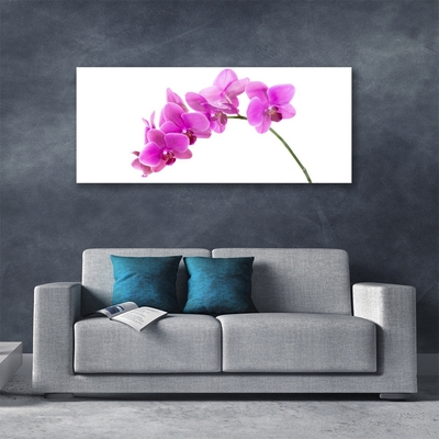 Glass Wall Art Flowers floral pink