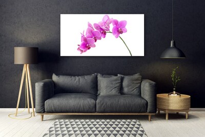 Glass Wall Art Flowers floral pink