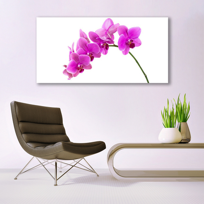 Glass Wall Art Flowers floral pink