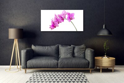 Glass Wall Art Flowers floral pink