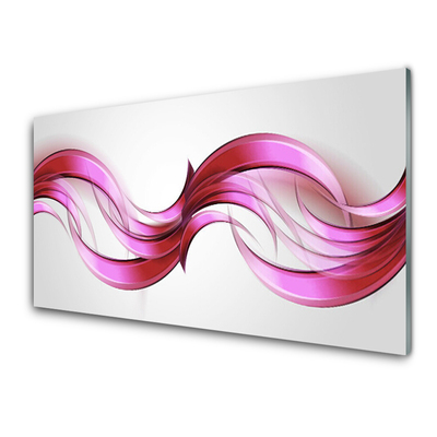 Glass Wall Art Abstract art pink brown white grey