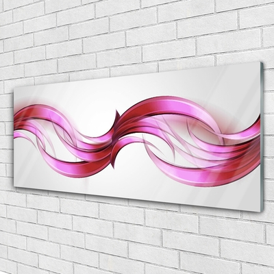 Glass Wall Art Abstract art pink brown white grey