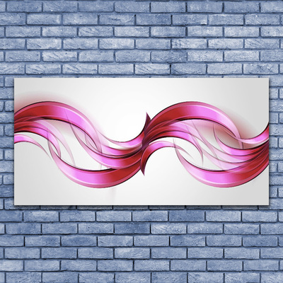 Glass Wall Art Abstract art pink brown white grey