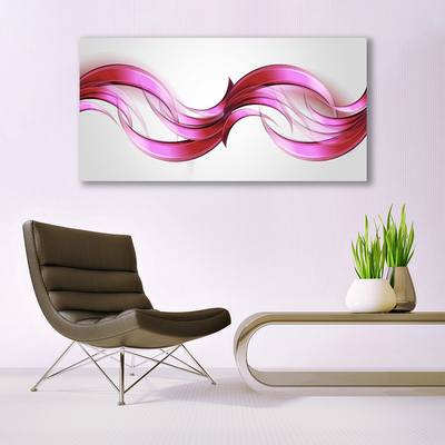 Glass Wall Art Abstract art pink brown white grey