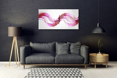 Glass Wall Art Abstract art pink brown white grey