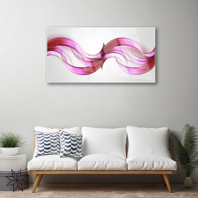 Glass Wall Art Abstract art pink brown white grey