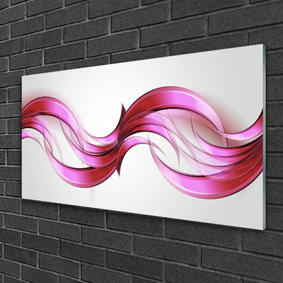 Glass Wall Art Abstract art pink brown white grey
