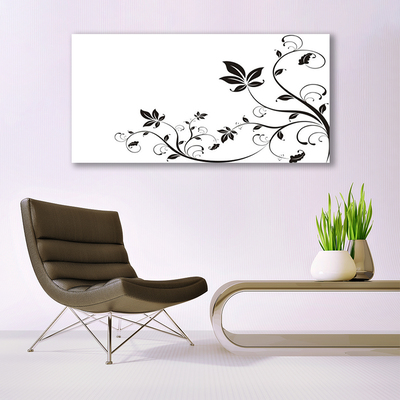 Glass Wall Art Abstract art black white