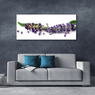 Glass Wall Art Petals floral purple green