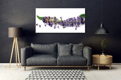 Glass Wall Art Petals floral purple green