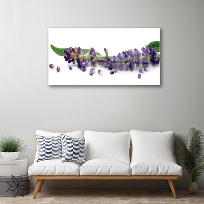 Glass Wall Art Petals floral purple green