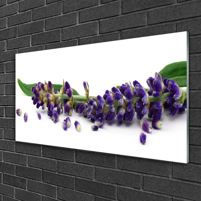 Glass Wall Art Petals floral purple green