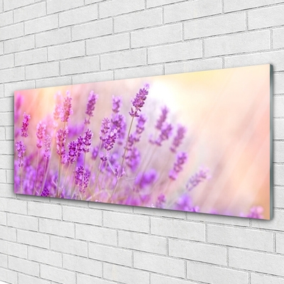 Glass Wall Art Flowers floral pink