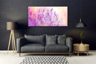 Glass Wall Art Flowers floral pink