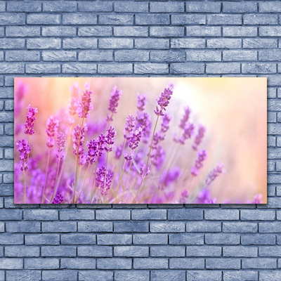 Glass Wall Art Flowers floral pink