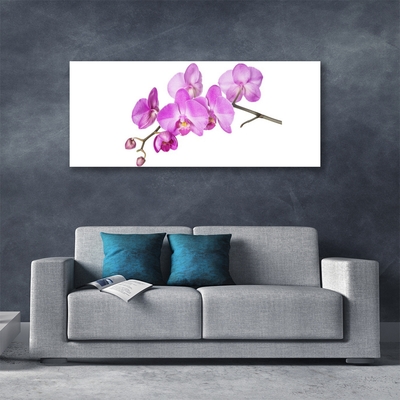 Glass Wall Art Flowers floral pink