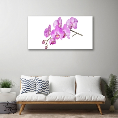 Glass Wall Art Flowers floral pink