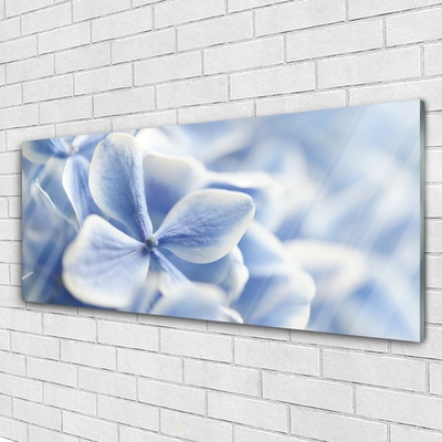 Glass Wall Art Flowers floral purple