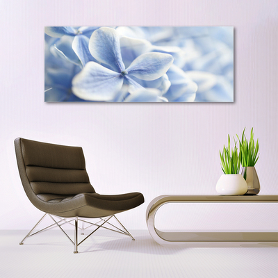 Glass Wall Art Flowers floral purple