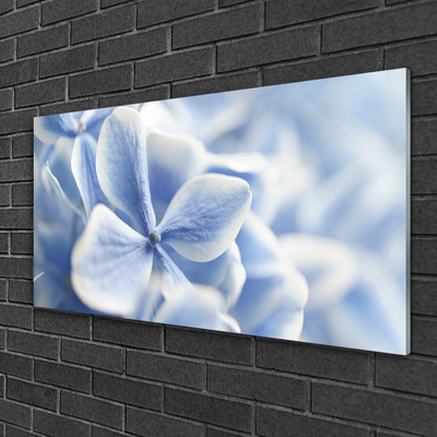 Glass Wall Art Flowers floral purple