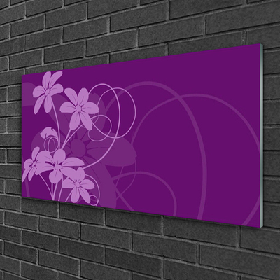 Glass Wall Art Abstract art pink