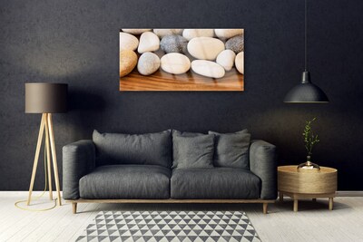 Glass Wall Art Stones art brown grey