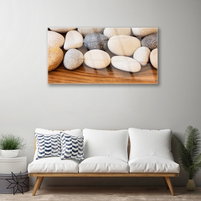 Glass Wall Art Stones art brown grey