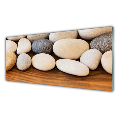 Glass Wall Art Stones art brown grey