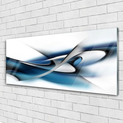 Glass Wall Art Abstract art grey blue white