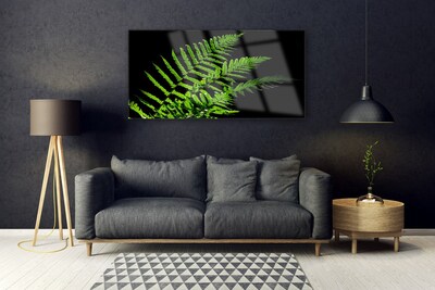 Glass Wall Art Leaves floral green
